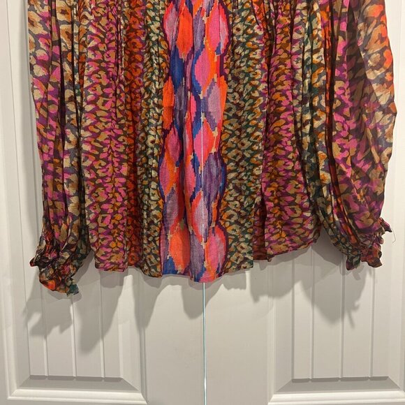 Anthropologie x Bl^nk London Miranda Peasant‎ Multicolor Blouse Women's Size XS - Picture 9 of 10